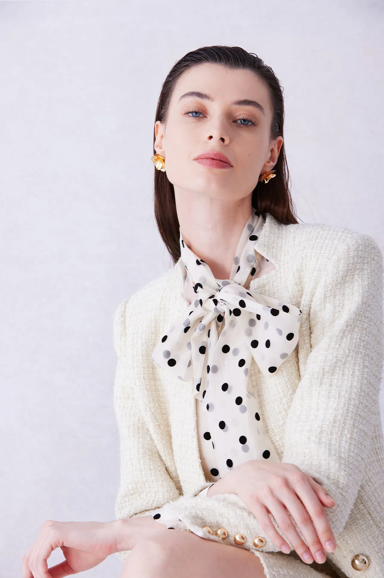 TAILORED TWEED JACKET IN WHITE