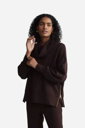 Varley Priya Longline Sweat in Coffee Bean