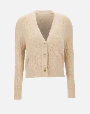 Viscose Angora Blend Cardigan in Cream