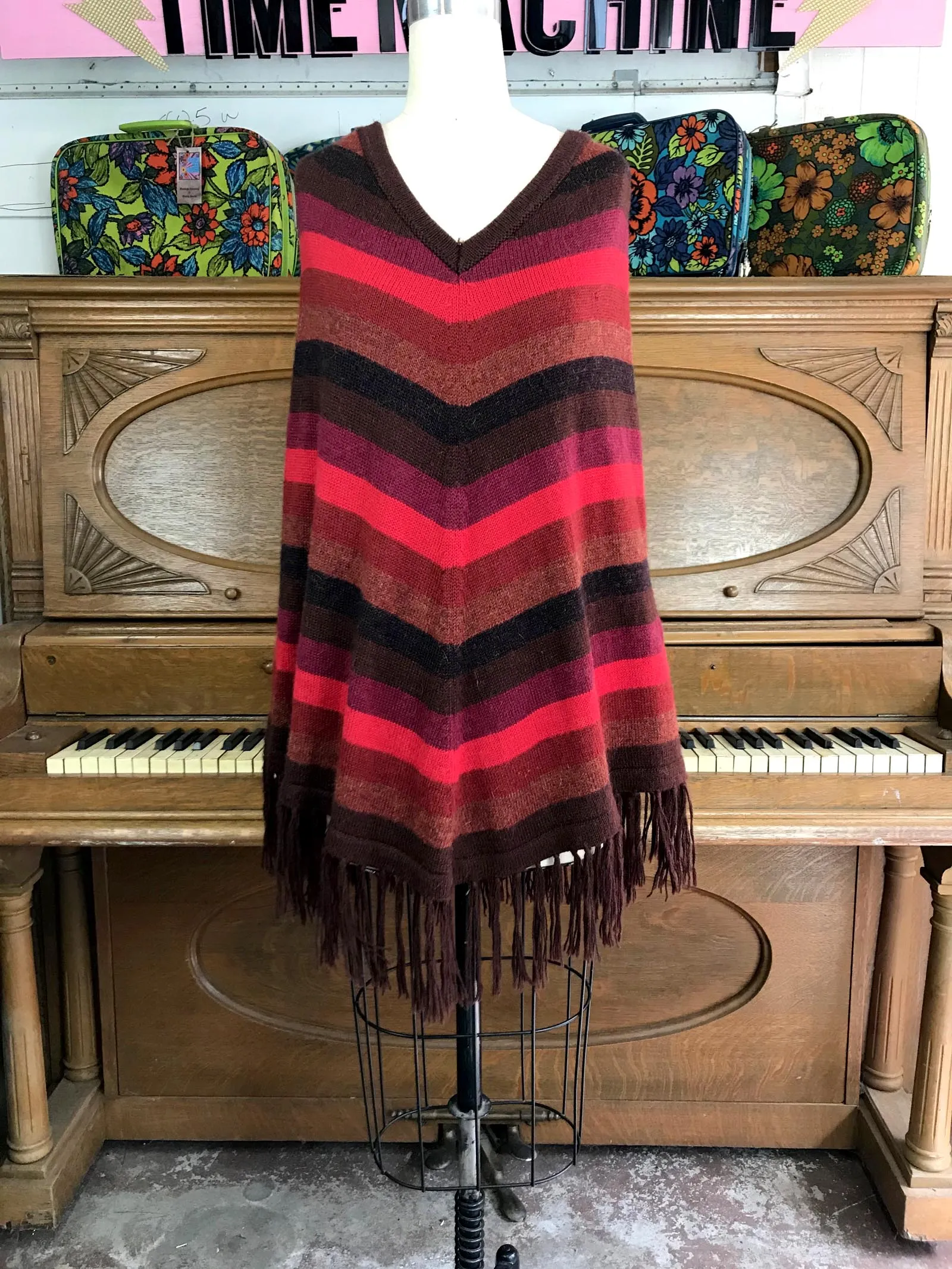 VTG 60s 70s | Boho Hippie Festival Fringe Mod Cape Sweater Poncho | Free Size