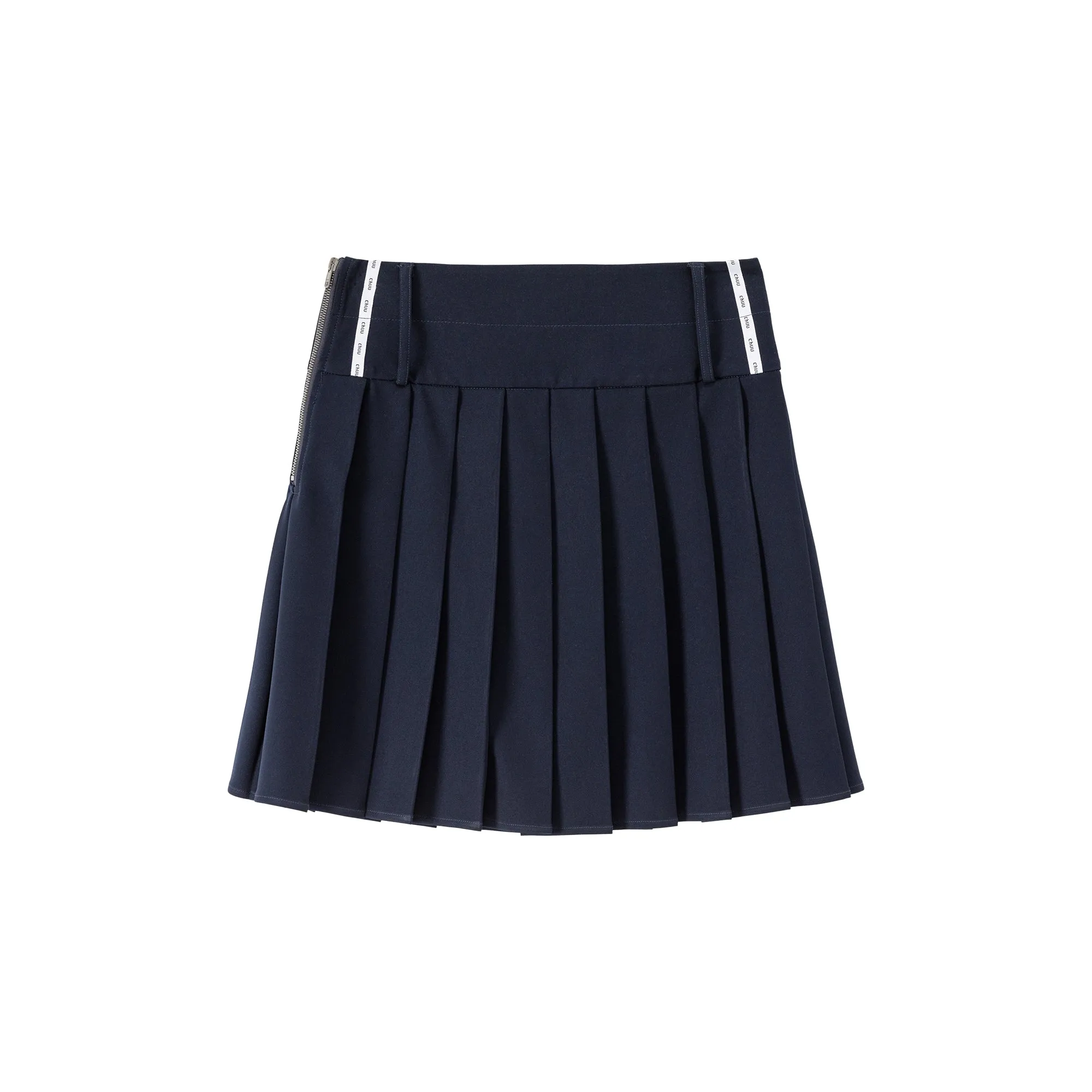 Wide Band Pleated Skirt