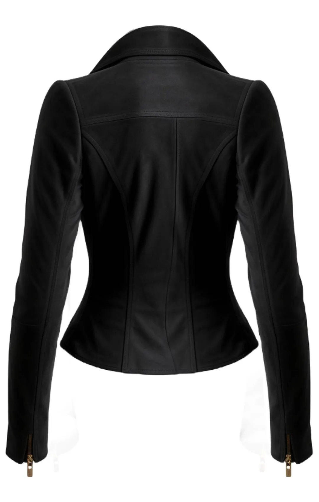 Women Lauren Black Suede Asymmetrical Designer Leather Jacket