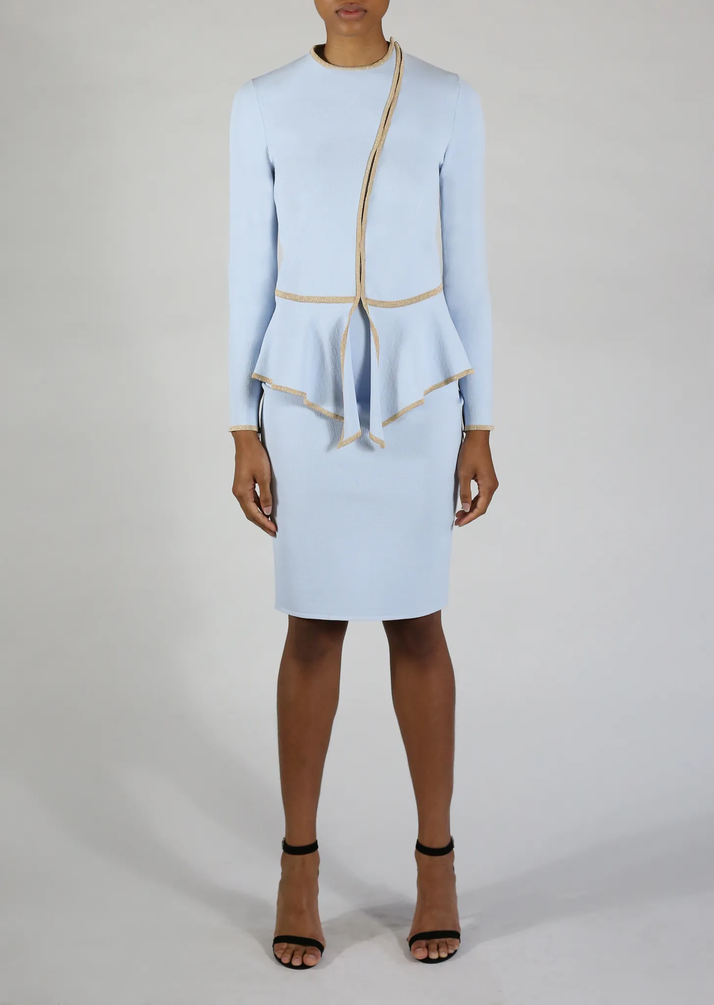 Yolanda - Asymmetrical Zip Peplum Jacket